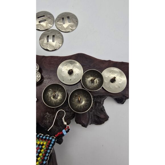 Vtg Native American Style Seed Bead Jewelry, Shank Buttons, Concho, Craft.. - Picture 8 of 16